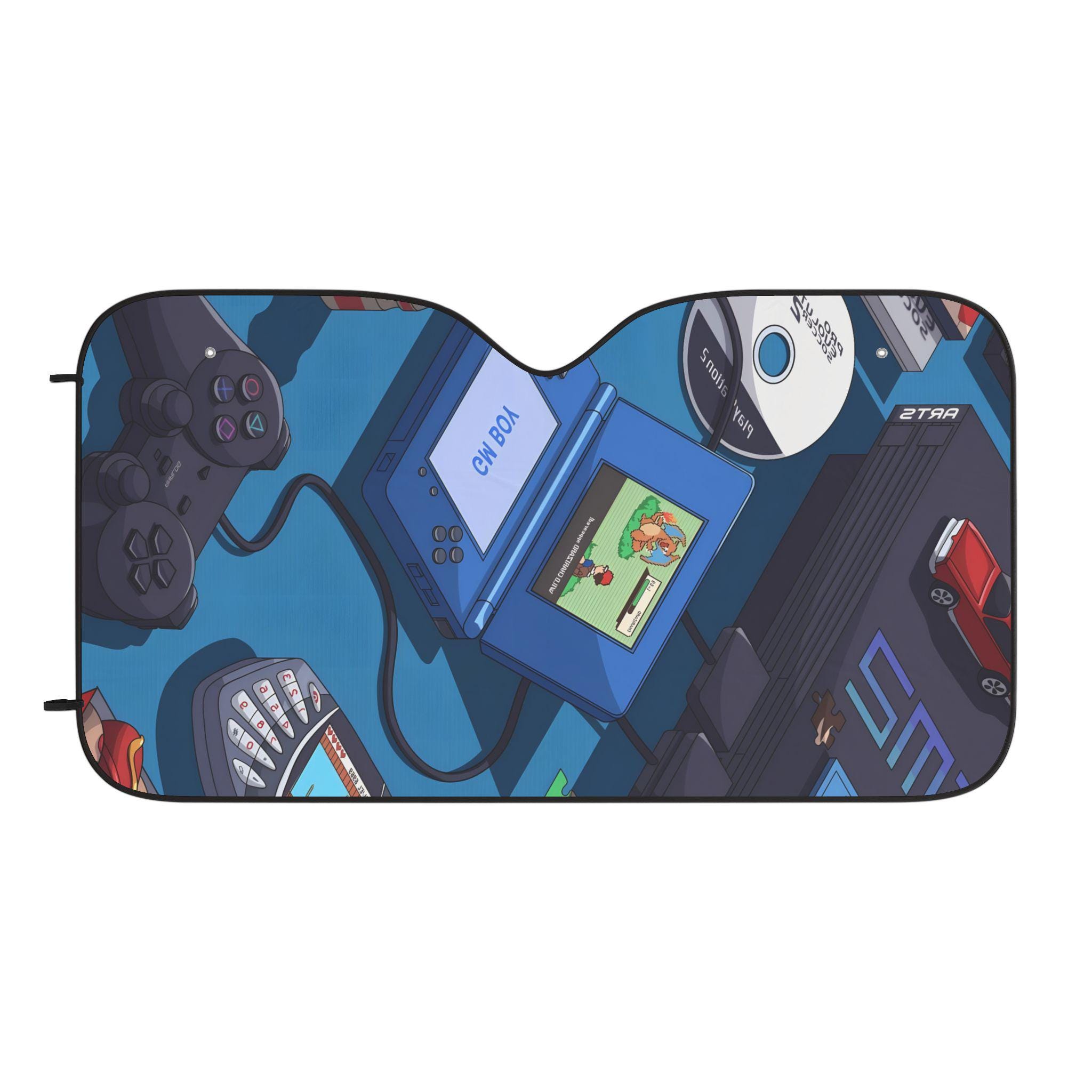 Discover Anime Car Sun Shade, Retro Gaming Windshield Cover