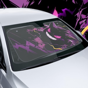Copia de parasol de coche de Pokémon, cubierta de parabrisas de coche de anime / Parasol de dibujos animados kawaii / Accesorio de coche con protección UV / Regalo para fanáticos del anime
