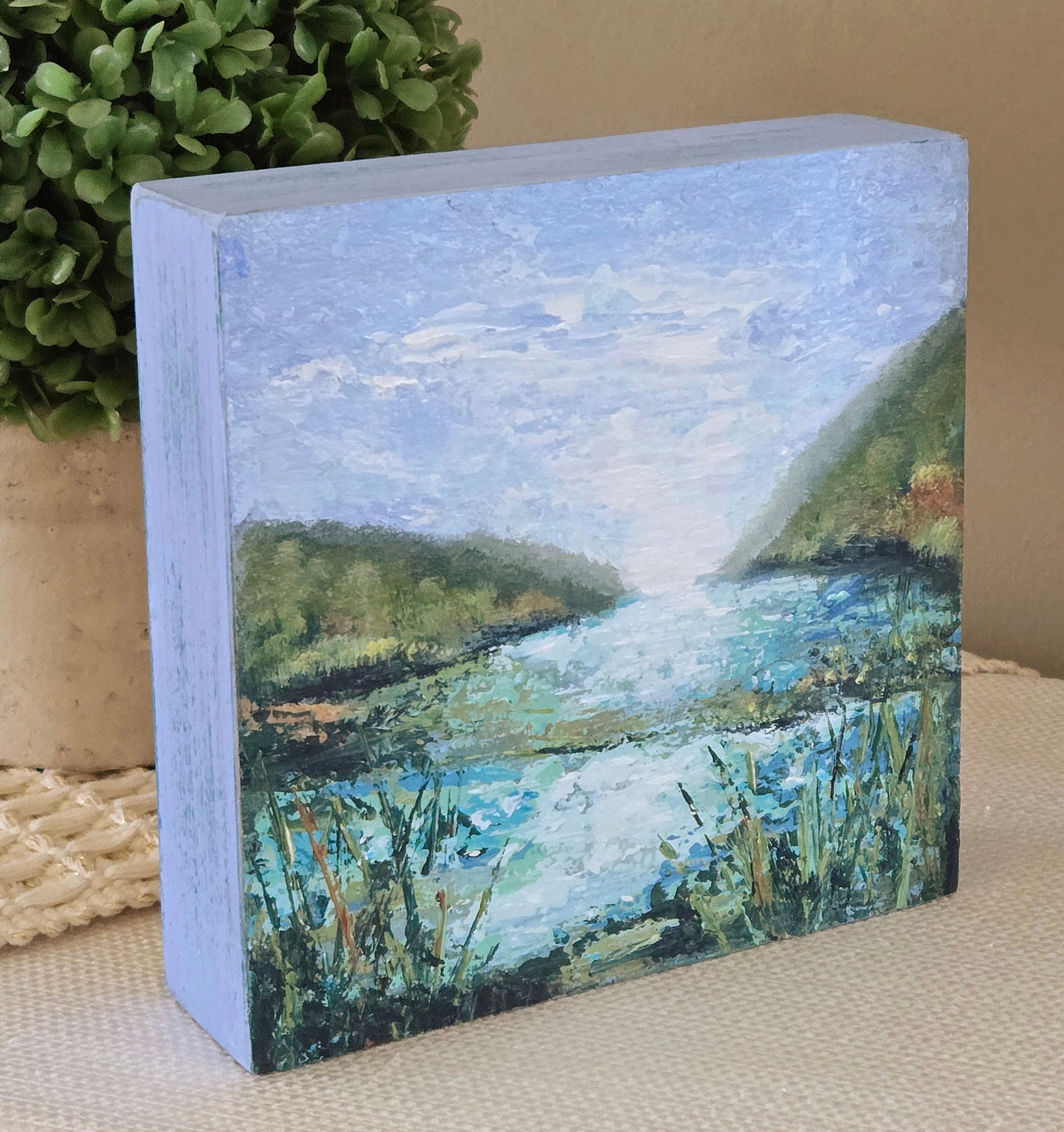 印象派風の湖畔風景画（バージョン1） - Etsy 日本