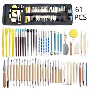 Clay Sculpting Tools Kit 20-61 Pcs/Set, Ceramic Wax Clays Carving Tools for Art Craft Pottery Sculpting Modeling Tool Set