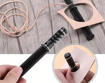 Leather Lace Maker Tool – DIY Swivel Leather Strip Cutter with 3 Blades, Hand Cutting Tool for Leathercraft & Strap Making