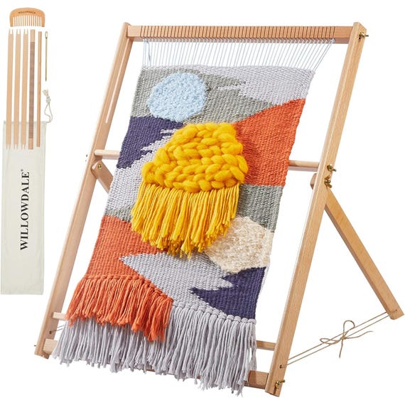Weaving Loom, with Stand Wooden Multi-Craft Weaving Loom Arts & Crafts, Extra-Large Frame, Develops Creativity Weaving Frame Loom