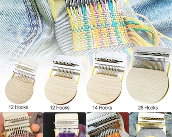Máquina de trenzado y parches creativa para tejer a mano, de madera, tipo tejido rápido, herramientas de zurcido, costura y tejido pequeño.