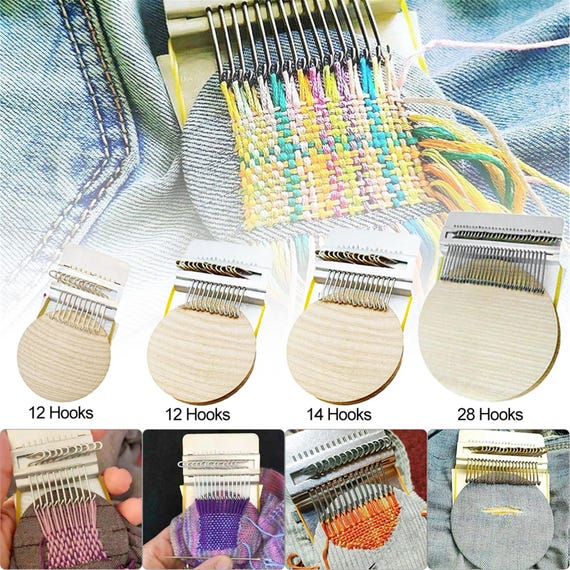 Diy Creative Braiding Patching Machine Hand Knitting Wooden Speed Weve Type Weave Darning Tools Stitching Knitting Small Loom