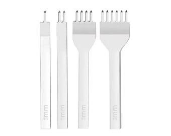 Leather Hole Punch Tool Set  – 1/2/4/6 Prong 3mm Spacing, Lacing Stitching, Sewing DIY Leather Craft Tools Edge Stitching Chisel
