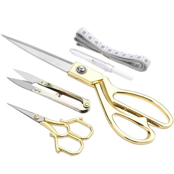 Sewing Tools Set, with Stainless Steel Sewing Scissors U Shape Clippers Yarn Scissors Tape Measure and Seam Ripper