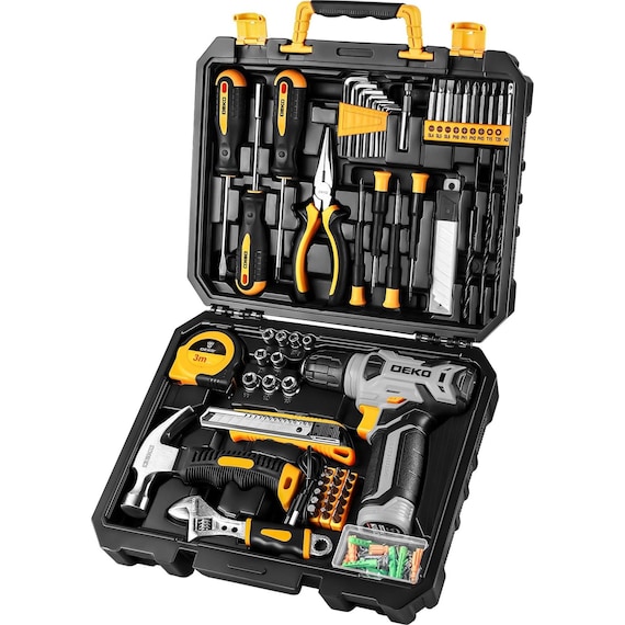 Tool Set, Tool Kit, with 8V Cordless Drill,Tool Box with Drill,Hand Drill Set for Men & Women,Home Tool Kits for House Repair,DIY 126 Piece