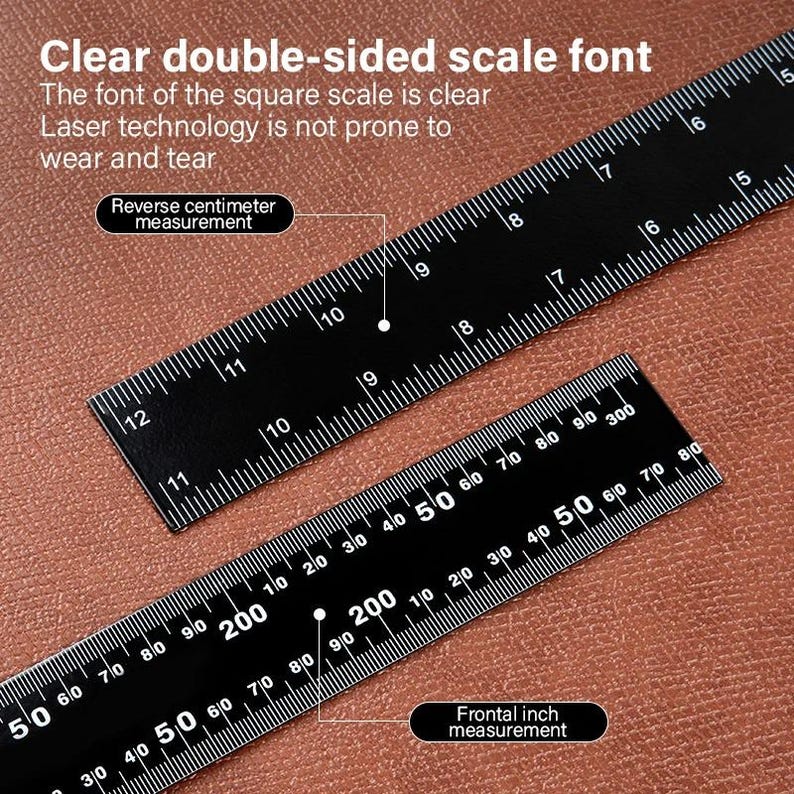 Texet Ruler L-shaped Metal Ruler for Leather Cutting – Precision Steel Measuring ...