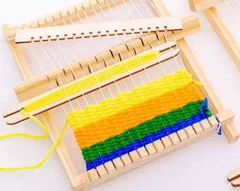 Knitting Loom Mini DIY Traditional Wooden Weaving Toy Loom Handmade Knitting Machine With Accessories For Kids Children