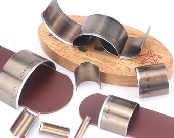 10pcs Half Circle Leather Punch Dies | Belt & Bag Tail Cutting Tool | C-Type Die Head for Leathercraft Punching
