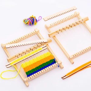 Startpaket för vävstol i trä – DIY-set med handvävda vävstolar för gobelänger, halsdukar, hushållspyssel, sömnadsverktyg för nybörjare