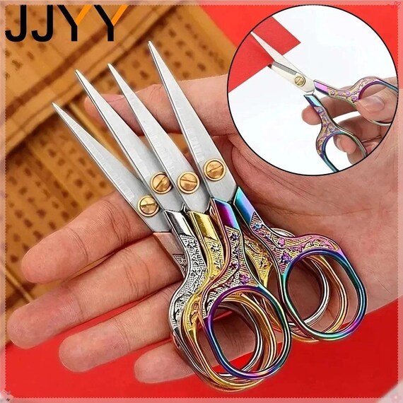 Vintage Sharp Tailor's Scissors – 5" Stainless Steel Sewing & Embroidery Scissors, Pointed Tip Craft Shears