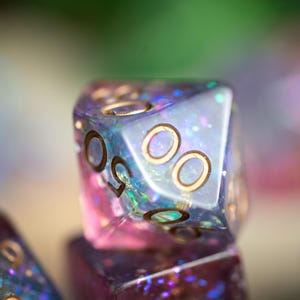 Dnd Dice / DnD Resin dice Set / Glitter dnd Dice set / Mystic Horizon / Polyhedral dice set / blue dice