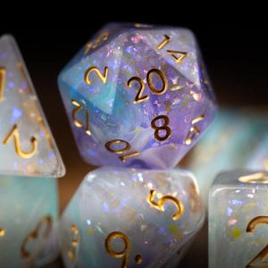 Space Dice Set for DnD | Glitter Polyhedral Dice | Galaxy-Themed Celestial Stardrift Dice for Tabletop RPGs
