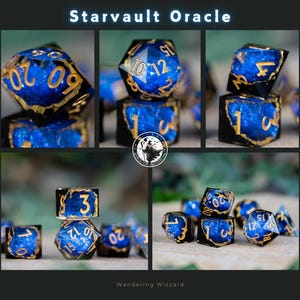 Dnd dice / Sharp Edge Dice set for DnD / Stormlight Ridge / Polyhedral dice set / Dnd Gifts / Dnd Resin Dice Set / Blue Dice / Purple Dice Starvault Oracle