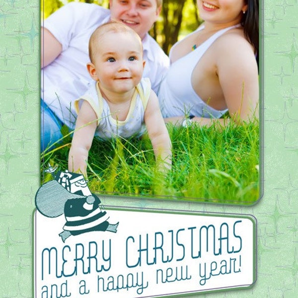 Retro 50's Holiday Photo Card