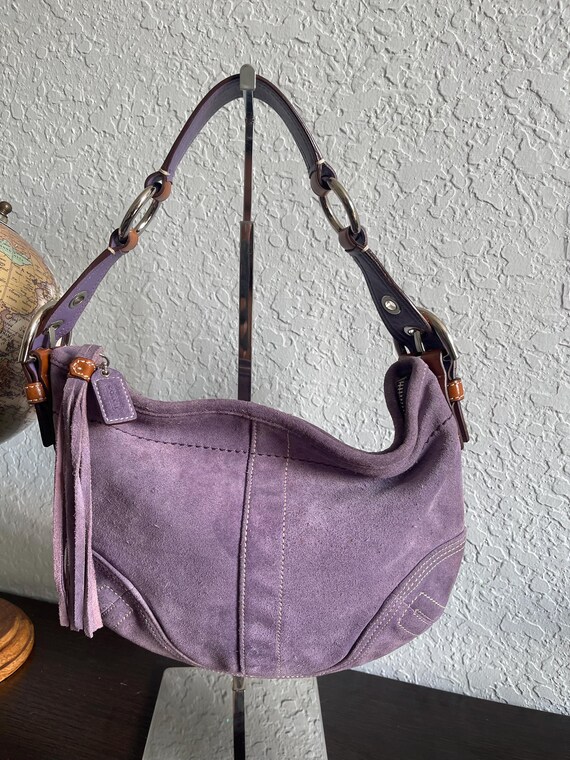 Coach bag with purple strap hotsell