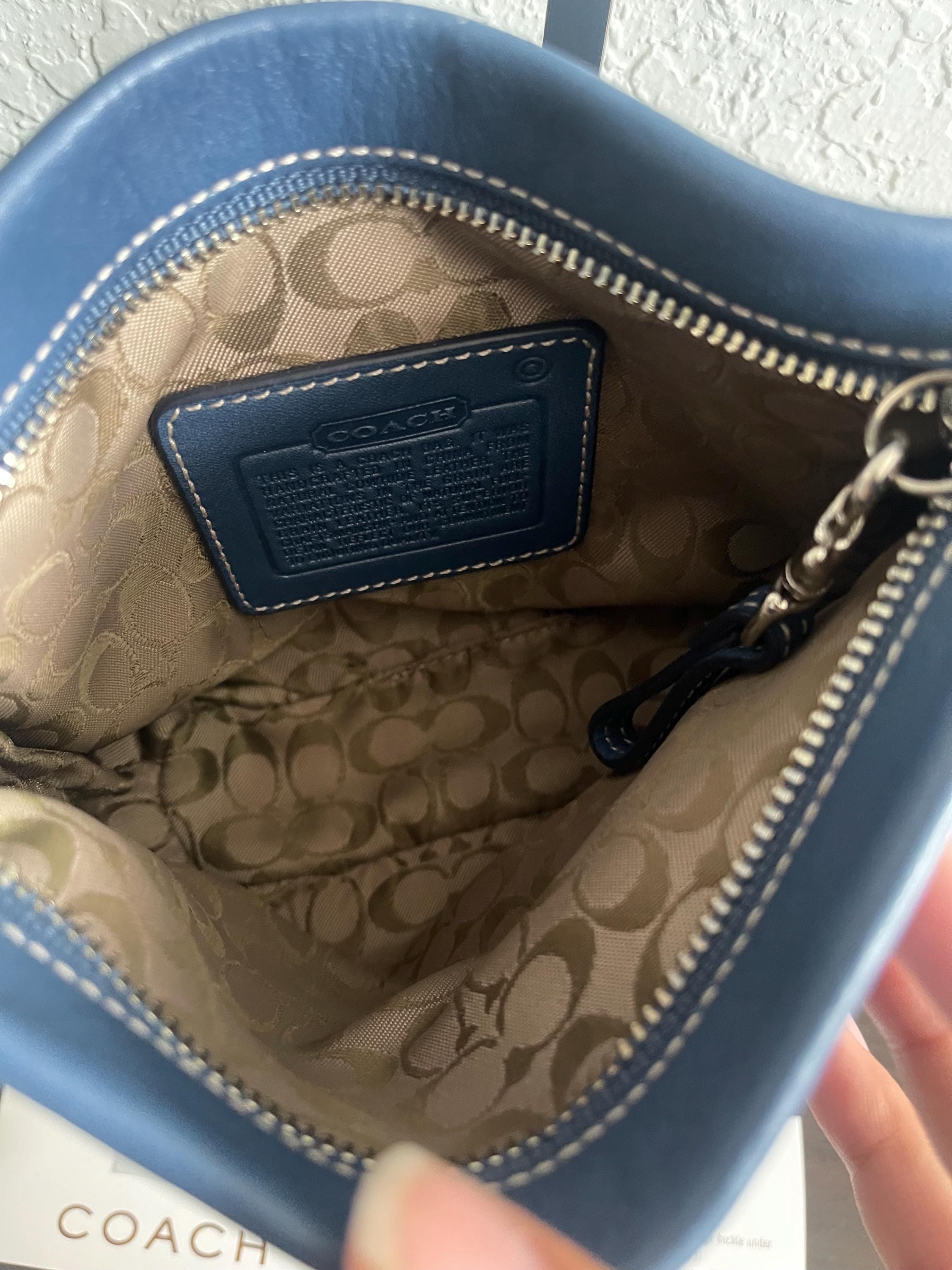 ◎Rare◎vintage◎COACH Mini Duffel Sac Blue NWT Coach Blue Leather Mini Small Duffle Vintage - Etsy