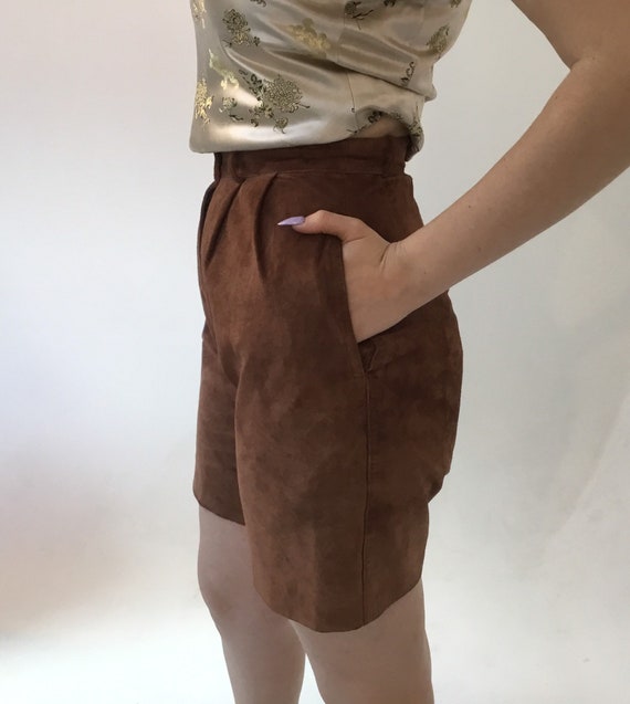 Vintage 1980s David Hollis brown suede high waist
