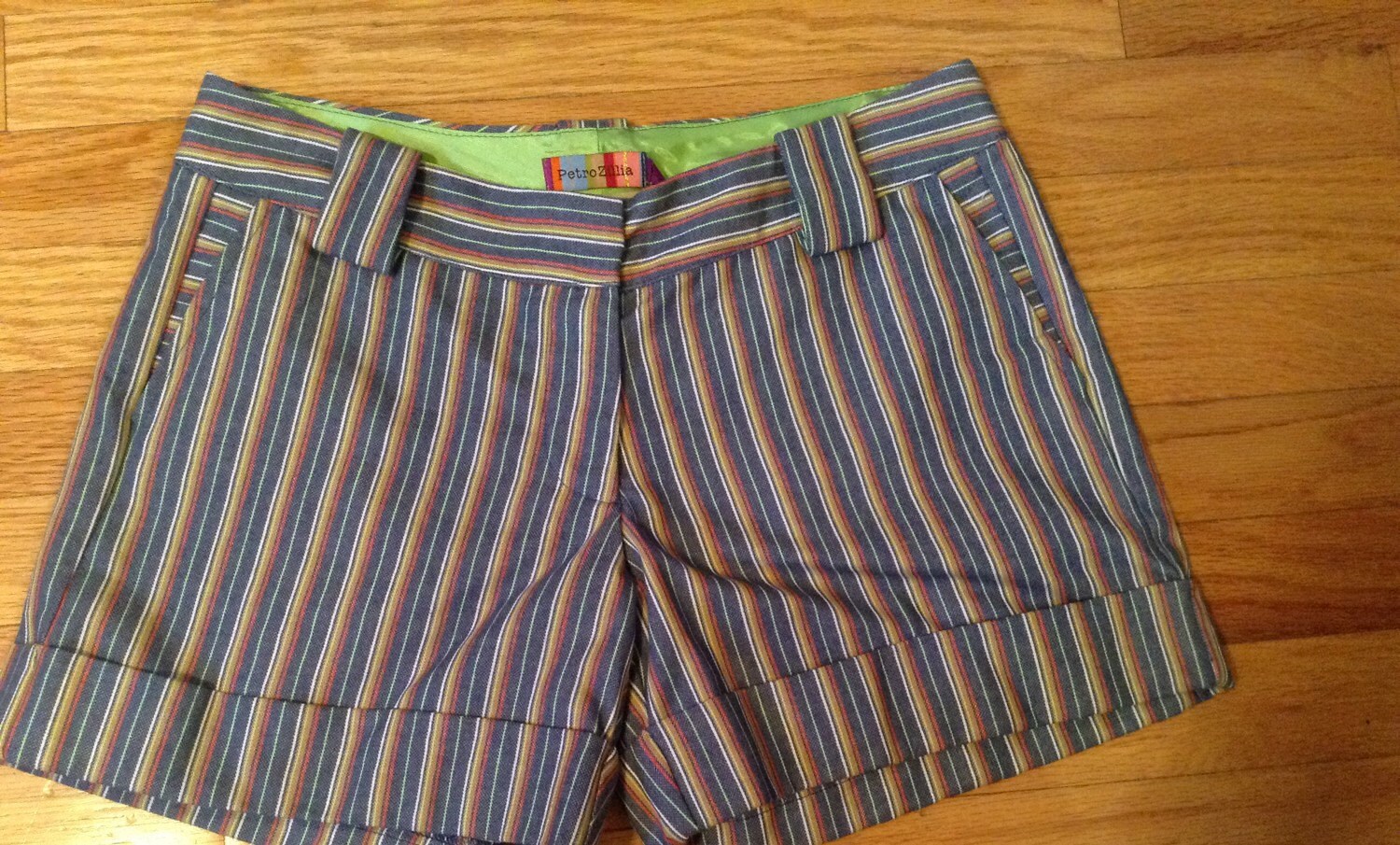 Petro Zillia Trouser Style Pinstripe Shorts With Pockets Size - Etsy