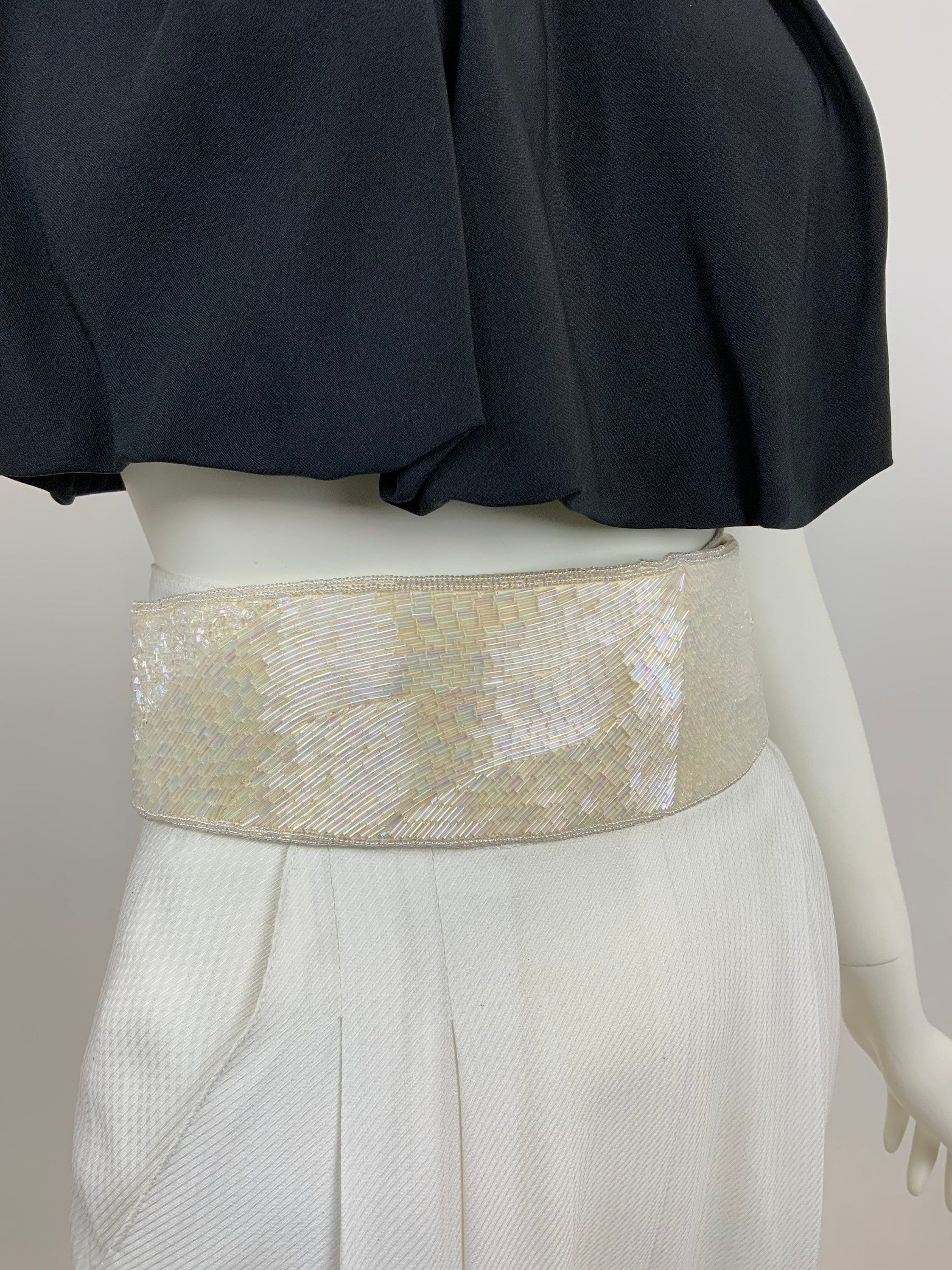Vintage Belt 1980s Iridescent Bead Cummerbund Style High  display picture 3