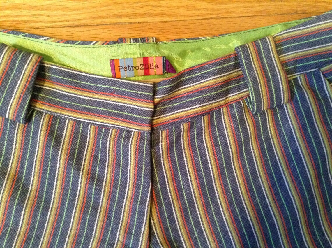 Petro Zillia Trouser Style Pinstripe Shorts With Pockets Size - Etsy