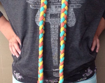 Long Multi colored braided scarf