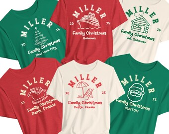 2025 Custom family christmas shirt personalized holiday outfit matching family christmas even shirt decorating tree baking holiday shirt