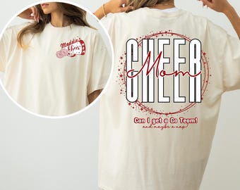 Comfortkleuren Custom cheer mom shirt |custom cheerleader | gepersonaliseerd wedstrijd-T-shirt | Bijpassende shirts voor cheerleaders dansteams