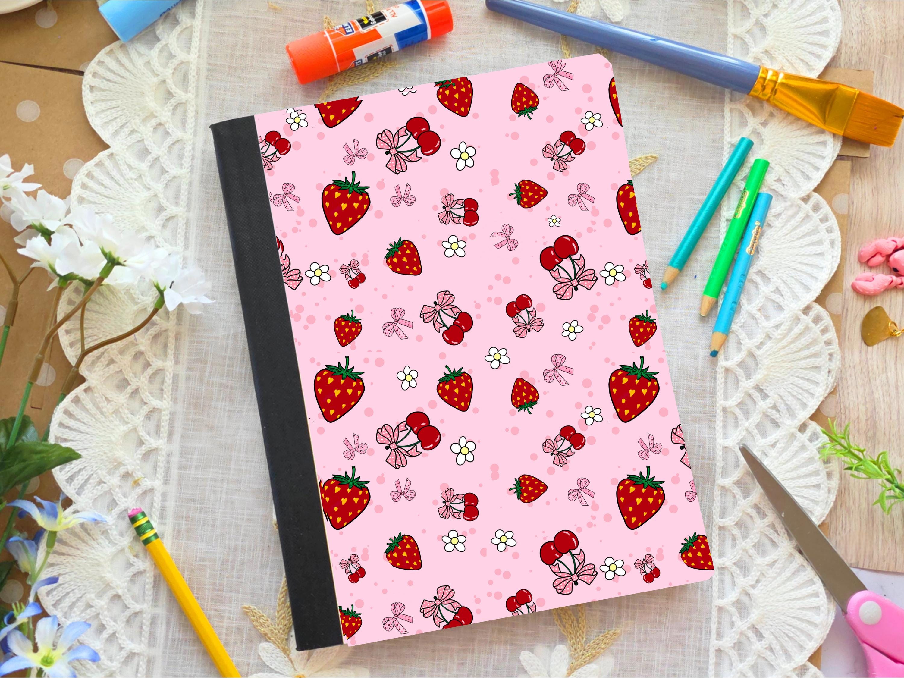 Printable Composition Notebook Cover PNG Trendy Coquett Bow Personal ...