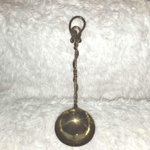 Vintage Handcrafted Brass Ladle Signed Joe Spoon Regency Glam Cottage Boho Fairy Design Art