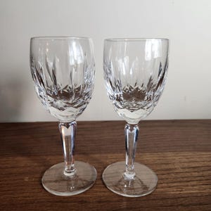 Waterford Kildare Port Wine Glasses Set Of 2 6.5&quot; Tall Crystal Vintage Etched Elegant Design