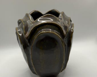 Handmade Sculptural Clay Vase | Organic Modern Ceramic Vessel | Unique Artisan Pottery Decor