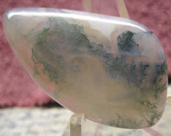 Green Moss Agate freeform cabochon