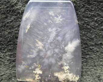 Lavender agate with white plumes freeform cabochon