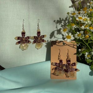 Exotic orchid earring