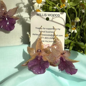 Exotic orchid earring