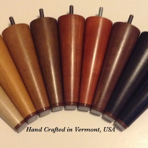 Mid Century Style Replacement Sofa Legs. Fits Ikea Karlstad and Other Styles 4", 5 7/8", 7 7/8" High. Choice of Styles & Stain Set of 4