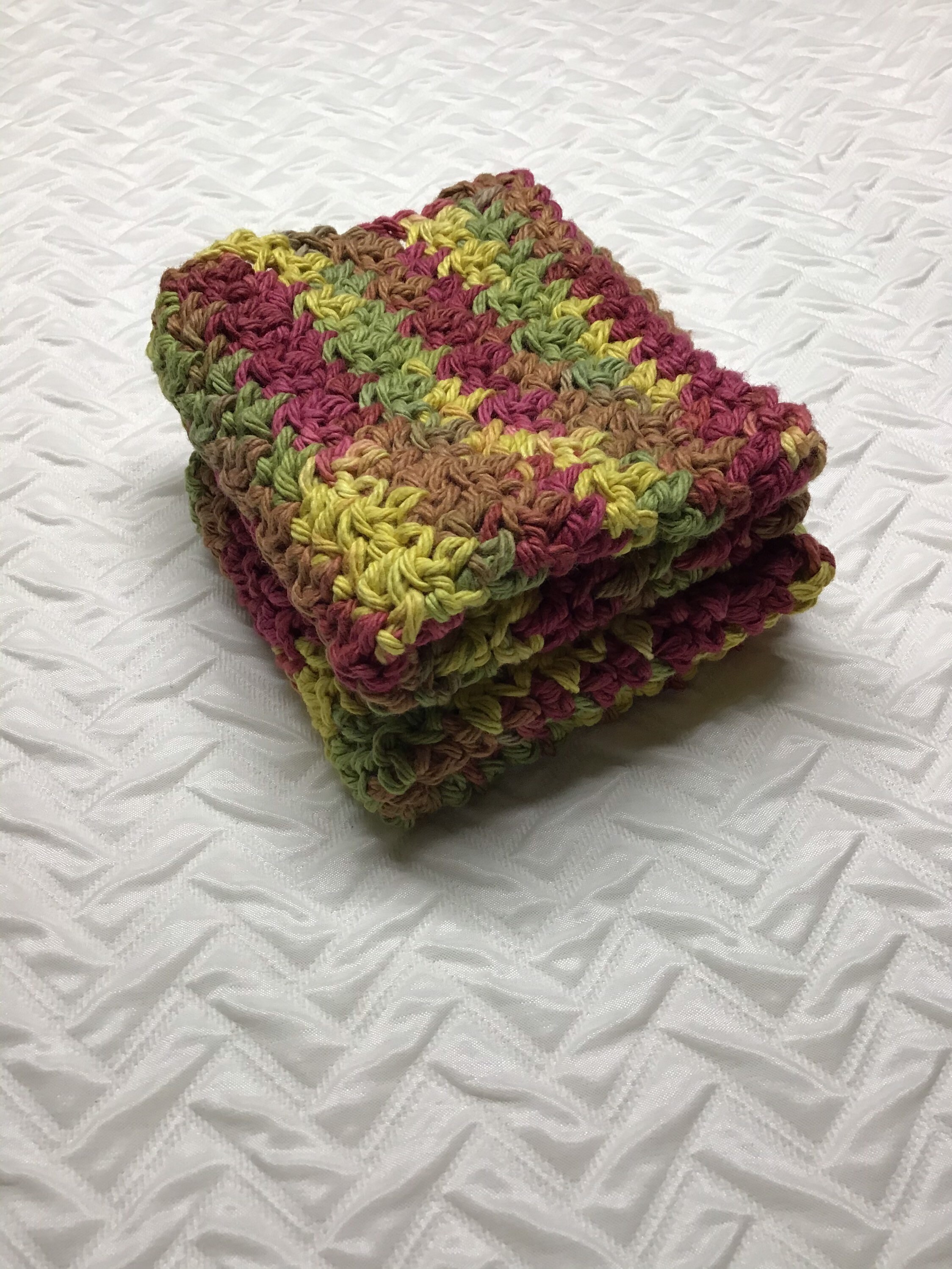 Set of 2 Variegated Crochet Washcloth Set Set of 2 Variegated Crochet Washcloth Set