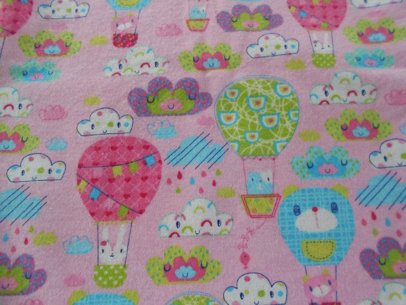 Flannel Pink Baby Blanket, Hot Air Balloons Baby Receiving Blanket Baby Shower Gift image 3