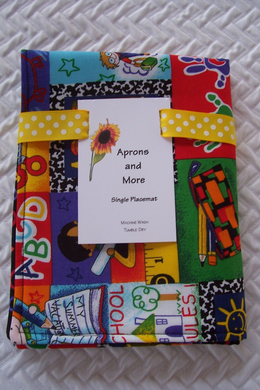 Single Fabric Placemat School Days Lunchbox Placemat Kids Etsy Canada