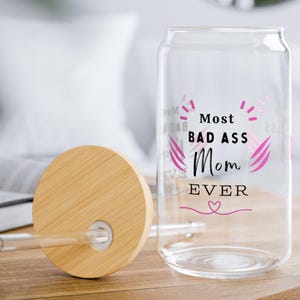 Most Bad Ass Mom Ever Sarcastic cup retro cup awesome cup parent cup, Funny Mommy Gifts Daughter Son Presents, Mildly Offensive, funny cup