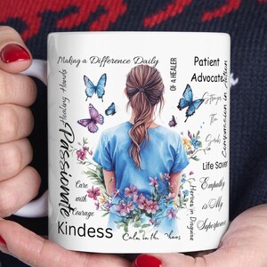 Nursing Affirmations Coffee Mug Empowering Nurses One Sip at a Time Ceramic Mug, (11oz, 15oz)