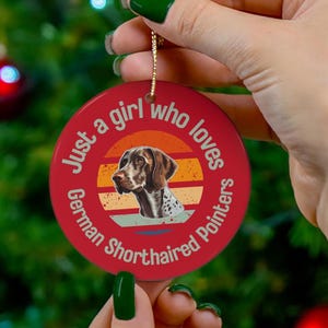 Ornament Duitse kortharige aanwijzer hondenras afbeeldingen op voor- en achterkant Ornament voor mannen/vrouwen Hondenliefhebber cadeau hond moeder hond vader