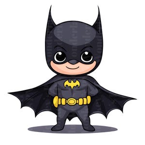 Betmen PNG, SVG e grafica digitale / grafica di supereroi, decorazioni per la stanza dei bambini, regali di compleanno, progetti fai da te, adesivi stampabili, file vettoriali, pipistrello carino
