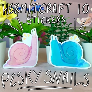 HermitCraft 10 Pesky Snail Aufkleber Set
