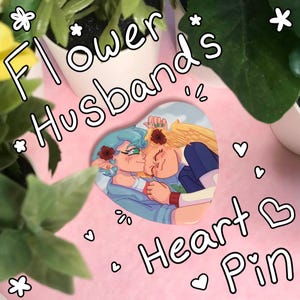Flower Husbands Heart Pin