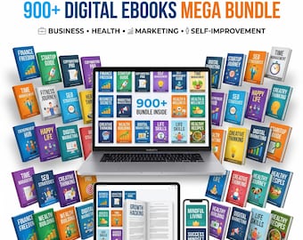 Megapack de más de 900 libros electrónicos digitales / Desarrollo personal, negocios, salud y marketing / Descarga instantánea en PDF