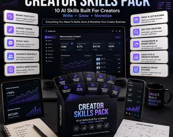 AI Creator Skills Pack | ChatGPT, Claude, Gemini Content System