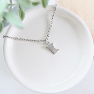 Tiny Minnesota state charm necklace Small MN Little silver necklace image 4